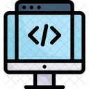 Computer Web Coding  Icon