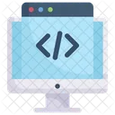 Computer Web Coding  Icon