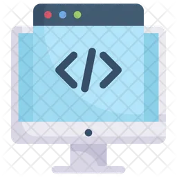 Computer Web Coding  Icon