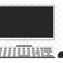 Computer with empty monitor  Icon