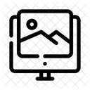 Computerbildschirm Mit Bild KI Bildgenerator Digitale Kunst Symbol