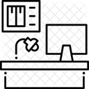 Computertisch Arbeiten Von Zu Hause Home Office Symbol