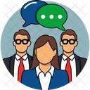Comunicacao Empresarial Conversa Corporativa Discussao Em Equipe Ícone