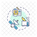 Comunicacao Via Satelite Antena Parabolica Transmissao De Sinal Ícone