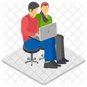 Comunicacion Empresarial Discusion Oficial Colegas Hablando Icono