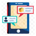 Comunicacion De Pedidos Chat De Entrega Asistencia Por Chat Icono
