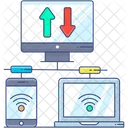 Comunicacion Inteligente Comunicacion En Linea Descarga De Datos Icono