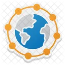 Comunicazione Globale Rete Globale Connessione Icon