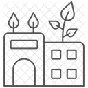 Icone Thinline Conception Dinfrastructure Verte Icône