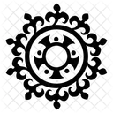 Tatouage Floral Conception De Cercle Cercle Decoratif Icône