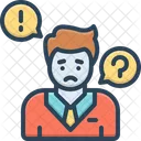 Concern Care Boy Question Think Character Experssion Anxious Uneasy Careful Mood Icon