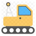 Concrete Bulldozer Crane Icon