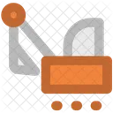 Concrete Bulldozer Crane Icon
