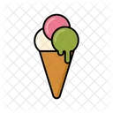 Cone Ice Cream Scoops Icon