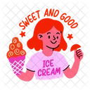 Cone Sweet Girl Eating Icon