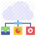 Rede Em Nuvem Conexao Em Nuvem Midia Em Nuvem Ícone