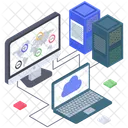 Conexao De Big Data Conexao De Banco De Dados Em Nuvem Hospedagem De Servidor De Dados Ícone
