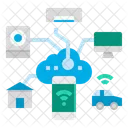 Conexao De Nuvem Inteligente Internet Coisas Ícone