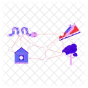 Conexao Logica Rastreamento Visual Combinacao Logica Ícone