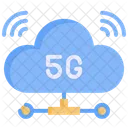 Conexión a la nube 5G  Icono