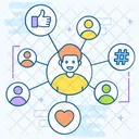 Conexion Social Conexion De Usuario Interaccion Del Usuario Icono