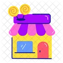 Confectionery Shop Candy Store Shop Building Icon
