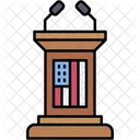 会議、討論、演台 アイコン