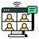 Conference Call Video Chat Video Message Icon