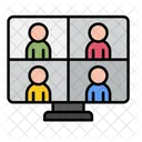 Conference Video Call Communication Icon