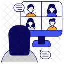Conference Telephonique Chat Video Message Video Icône