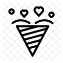 Confetti Fireworks Love Icon
