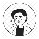 Confident arabic adult man winking smiling  Icon