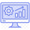 Icone De Linha Duotonica De Configuracao De Grafico Online Ícone