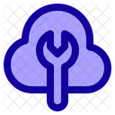 Configuracion De La Nube Servicio De Nube Mantenimiento De La Nube Icono