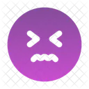 Confounded Circle Confounded Emoji Icon