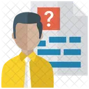 Confused Candidate Disturbed Applicant Job Search Icon