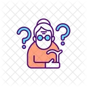 Confused Elderly Woman  Icon