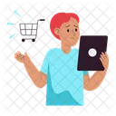 Confused On Online Shopping Icon