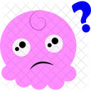 Confused Pink Cartoon  Icon