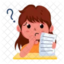 Confused Student Exam Confusion Paper Confusion Icône