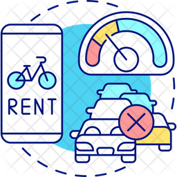 Congestion Reduction Icon - Download In Colored Outline Style