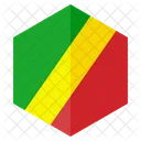 Congo Flag Hexagon Icon