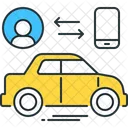 커넥티드 카 자동차 자동차 아이콘