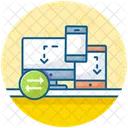 Connected Devices Mobile Transfer Data Transformation Icon
