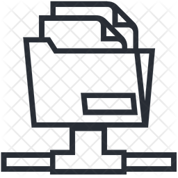 Connected Folder Icon - Download in Line Style