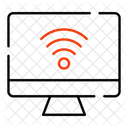 Connected Monitor Wireless Connection Broadband Network Icon