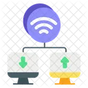 Connected Monitors Wireless Connection Lan Network Icon