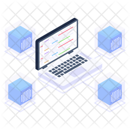 Connected System Icon - Download in Isometric Style