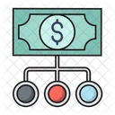 Dollar Connexion Argent Icon