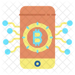 Connexion mobile Bitcoin  Icône